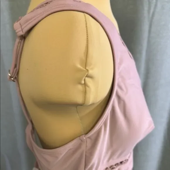 CupShe Pink One-Piece Swimsuit with Lace Details - Picture 11 of 14